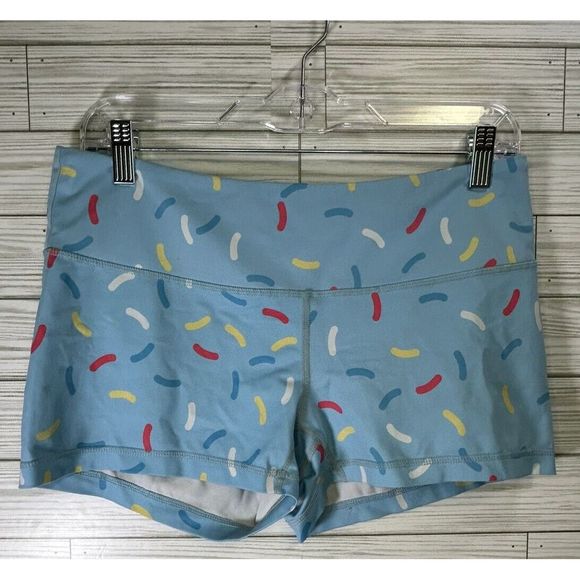 Feed Me‎ Fight Me Limited Edition Donut Sprinkle Shorts Sz Med Blue Multi Color - Picture 1 of 8